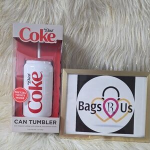 DIET COKE PLASTIC CAN SHAPED TUMBLER WITH PRETZELS BRAND NEW IN BOX